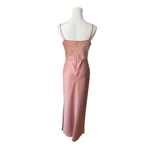 Sachin & Babi Cali Satin Slip Midi Dress 2 Peach Cowl Neck Wedding Guest Elegant - Picture 6 of 11